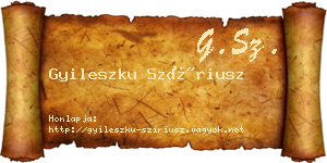 Gyileszku Szíriusz névjegykártya